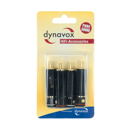 Dynavox High-End RCA-liitin. 2xpun. + 2xvalk. 207625